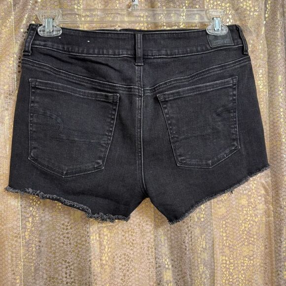American Eagle Outfitters Black Embroidered Lace Hi Rise Shortie Shorts 12 - Picture 2 of 7